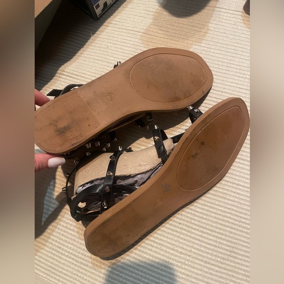 Steve Madden Black Studded Gladiator Sandals - Picture 4 of 4